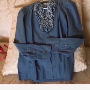 NEW vintage Sundance jean blouse with ruffles